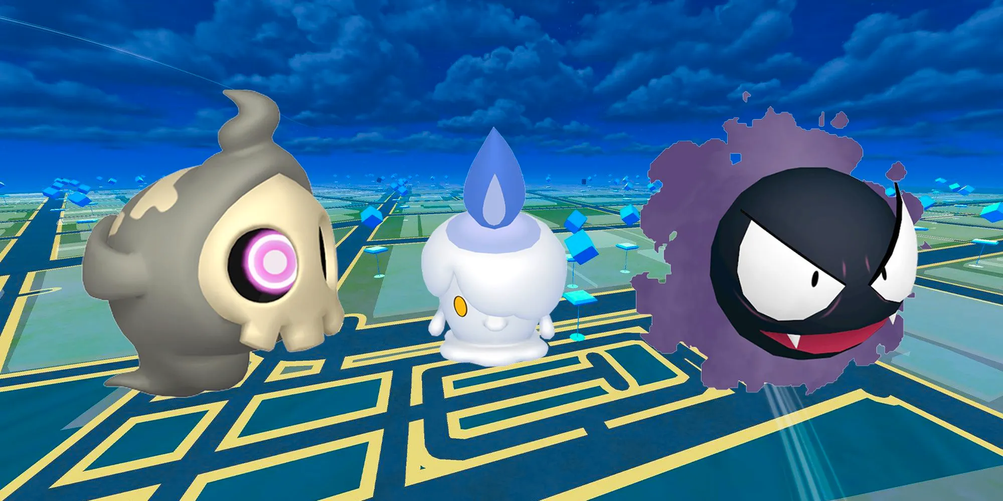 Gastly, Litwick, and Duskull appearing on the Pokemon GO map Image