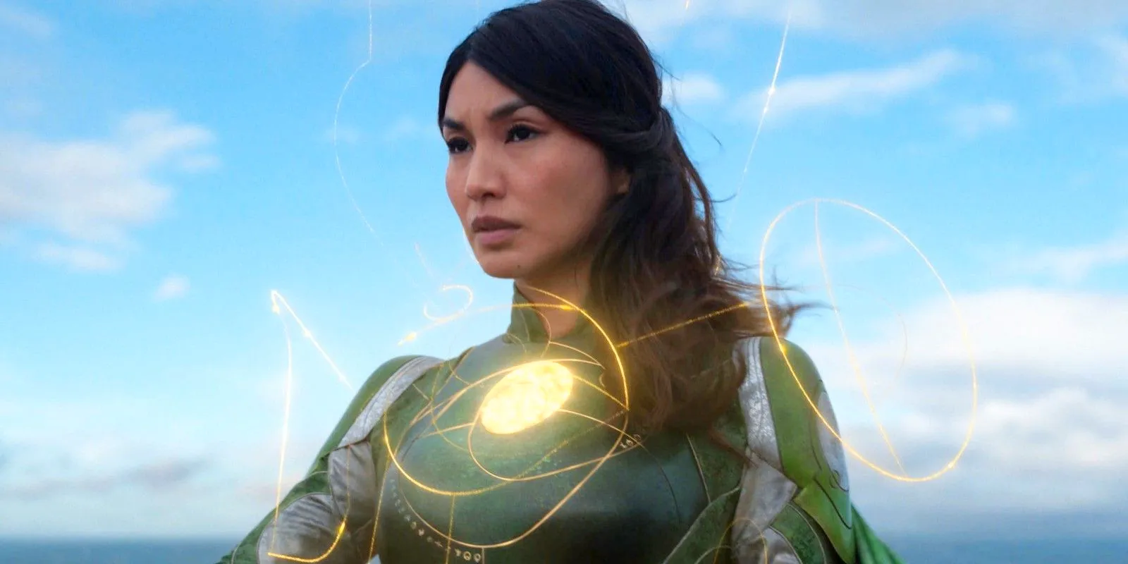 Gemma Chan as Sersei in Eternals looking offscreen Image