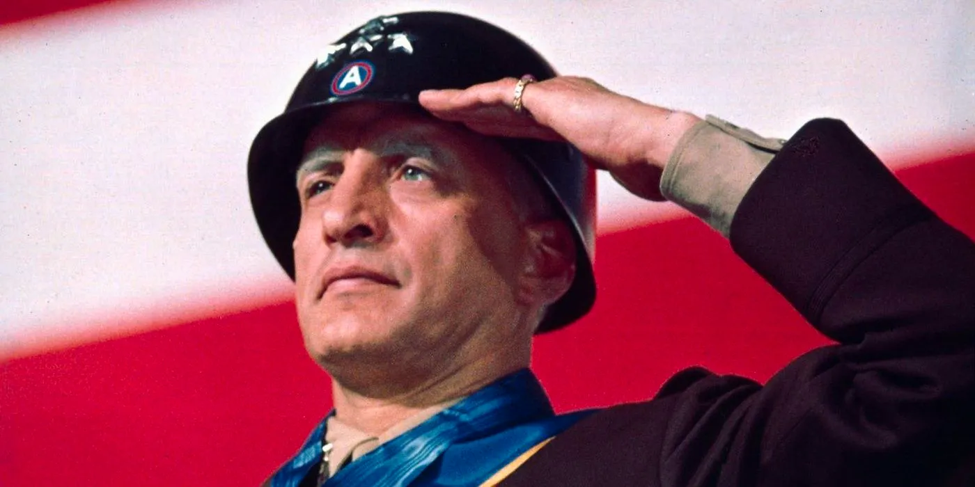 George C. Scott doing a salute in Patton Image