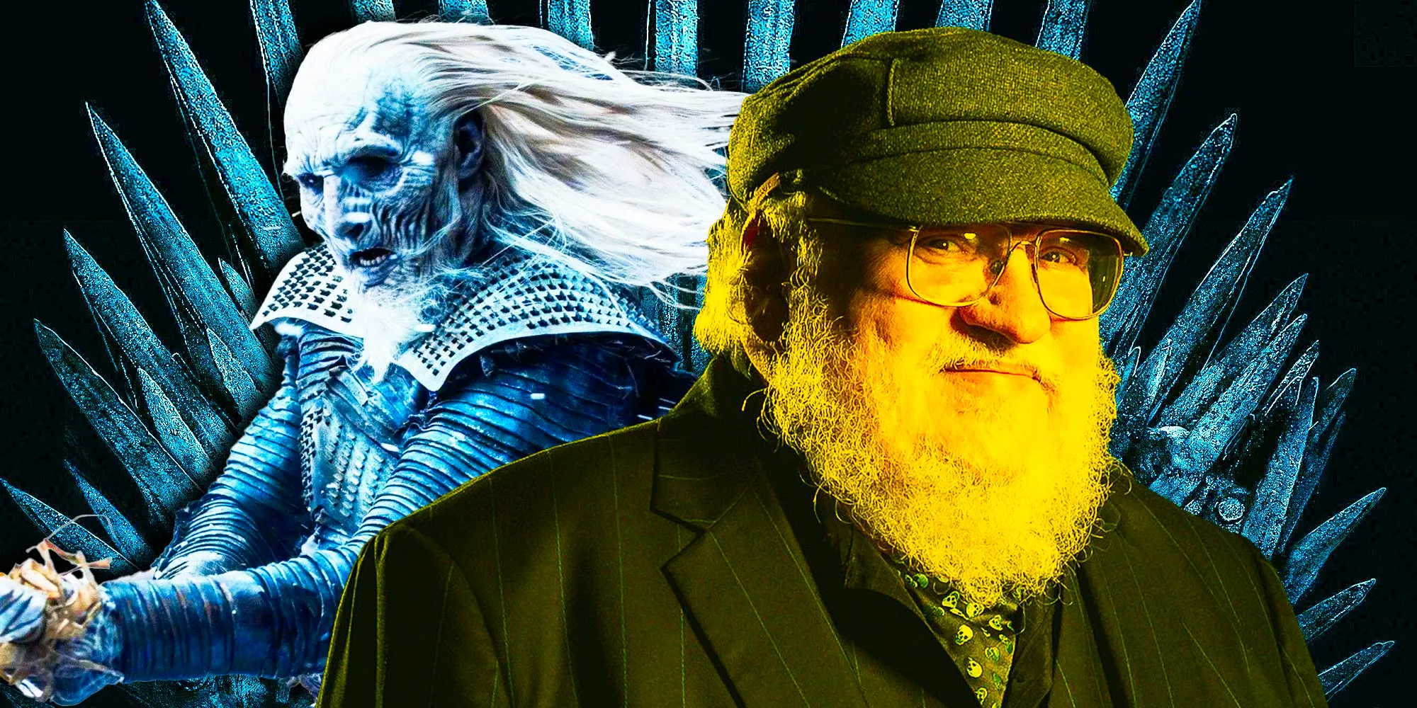 George R.R. Martin and a White Walker  Image