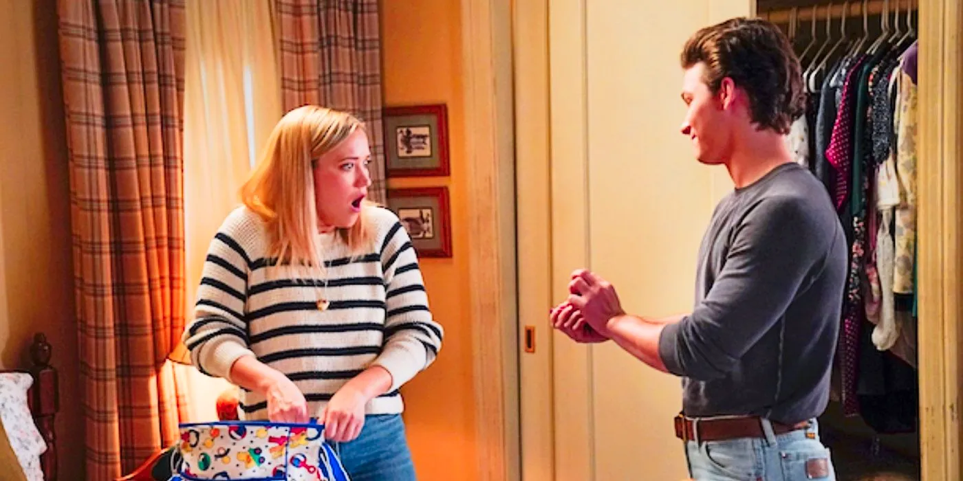 Georgie shows a shocked Mandy an engagement ring in Young Sheldon Season 6 finale Image