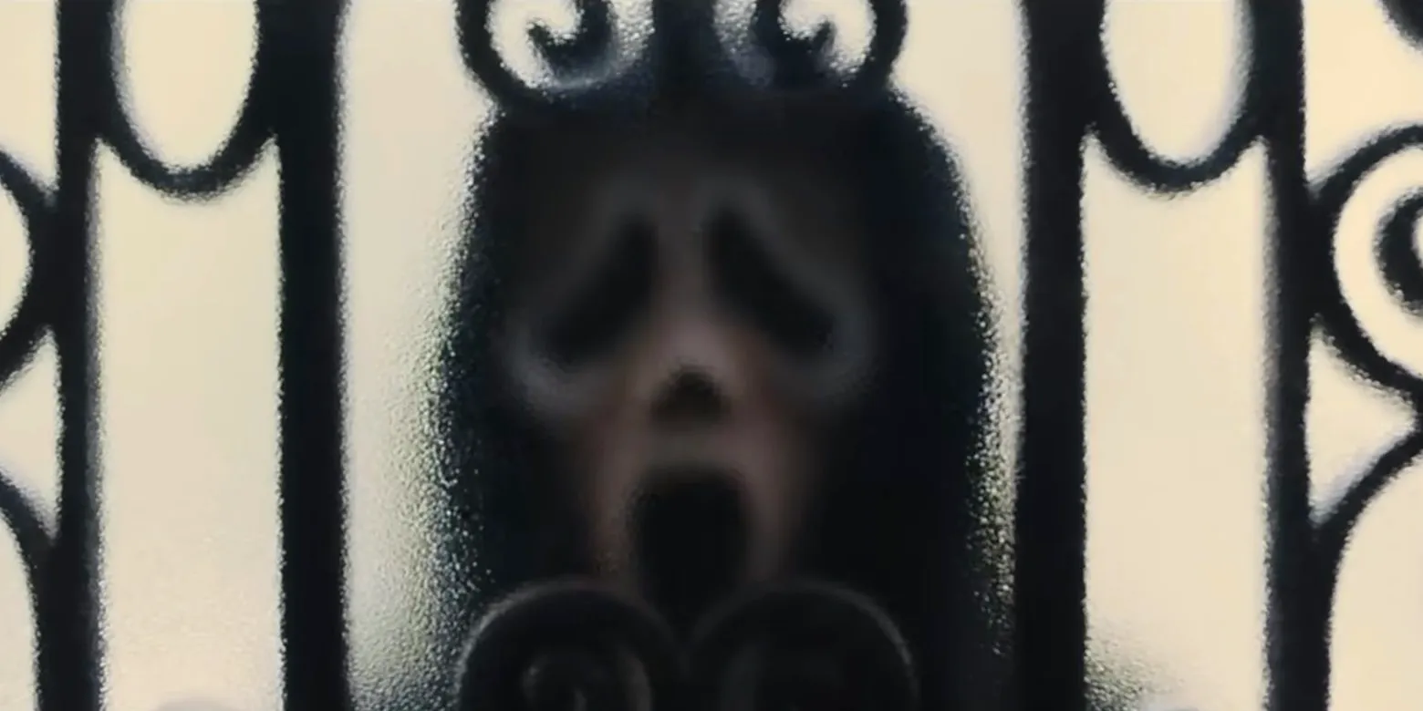 Ghostface looks through fogged glass in Scream VI Image