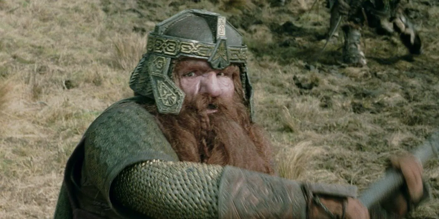 Gimli swings his axe in Lord of the Rings: The Two Towers Image