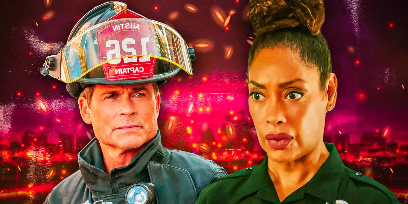 Gina Torres as Tommy Vega and Rob Lowe as Owen Strand in 9-1-1: Lone Star. Image