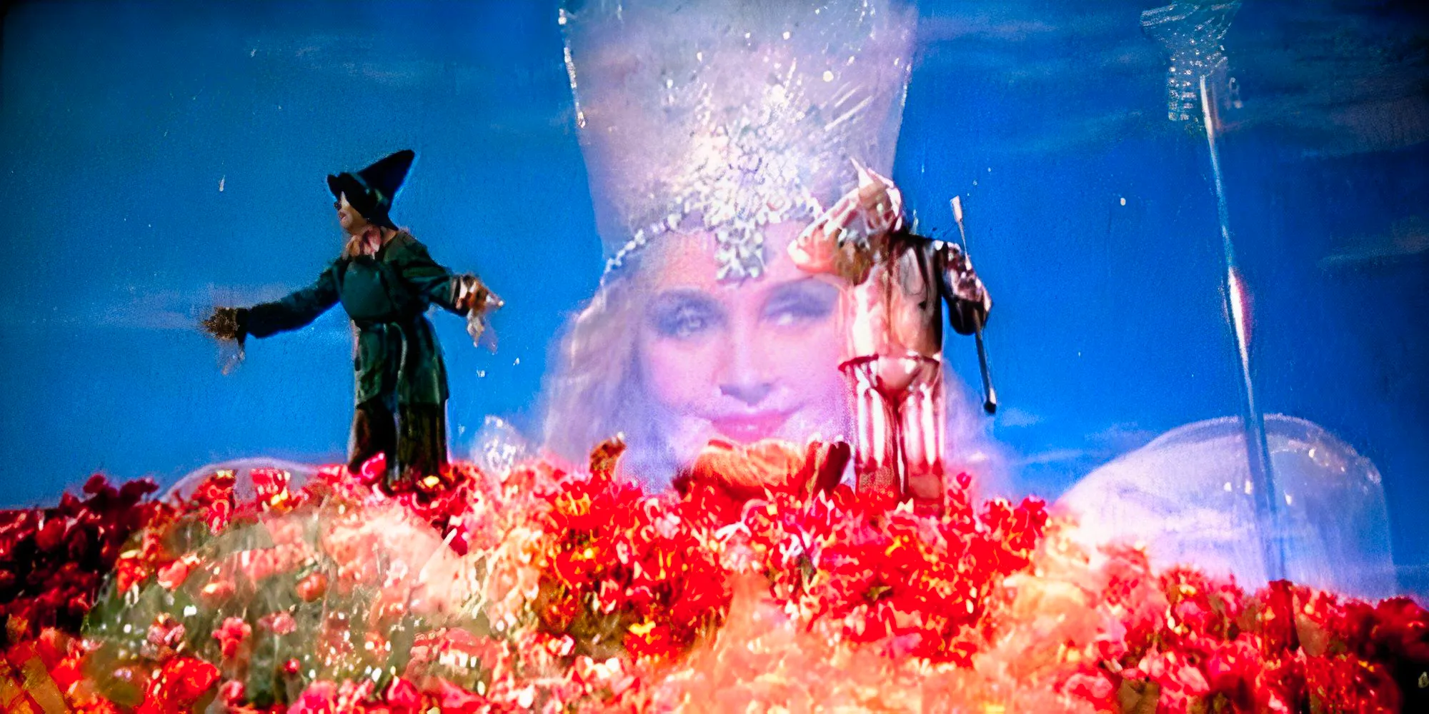 Glinda saving Dorothy in the poppy field in The Wizard of Oz Image