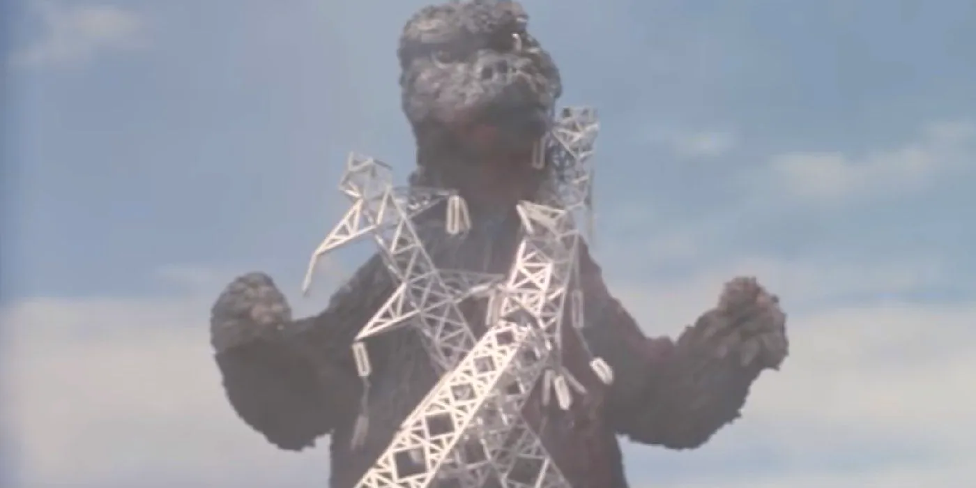 Godzilla using magnetic powers in Godzilla vs Mechagodzilla Image