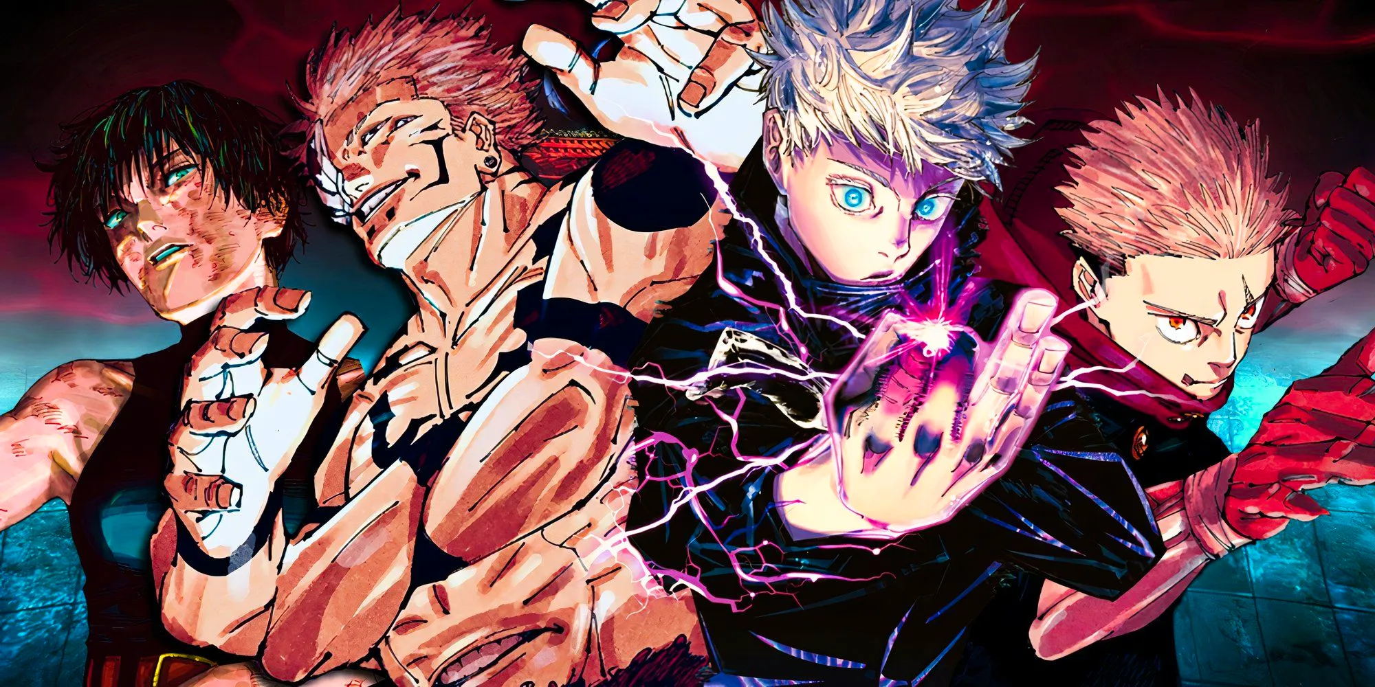 Gojo, Sukuna, Yuji and Maki from Jujutsu kaisen Image