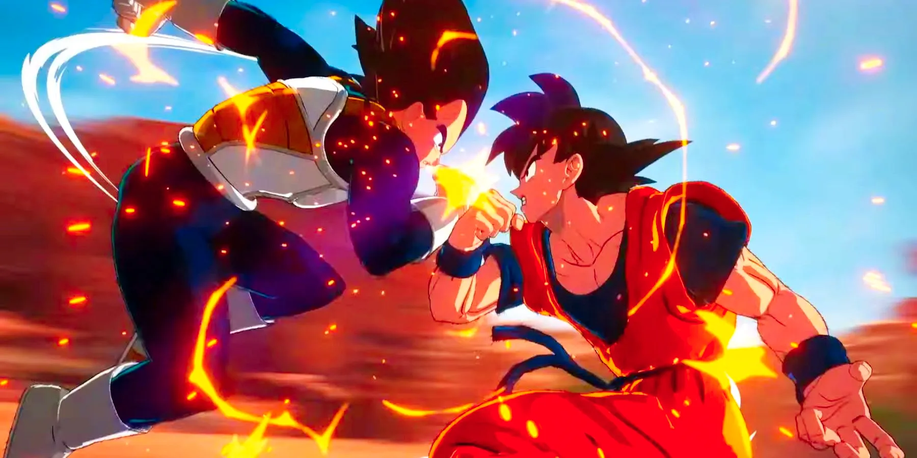 Goku and Vegeta clashing in the trailer for Dragon Ball: Sparking! Zero. Image