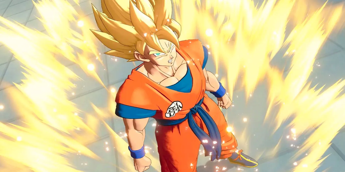 Goku going Super Saiyan in Dragon Ball Project: Multi. Image