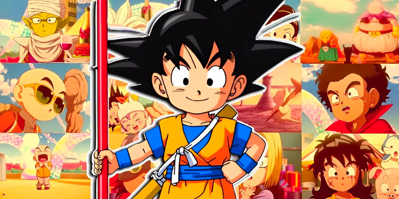 goku in front of dragon ball daima characters Image