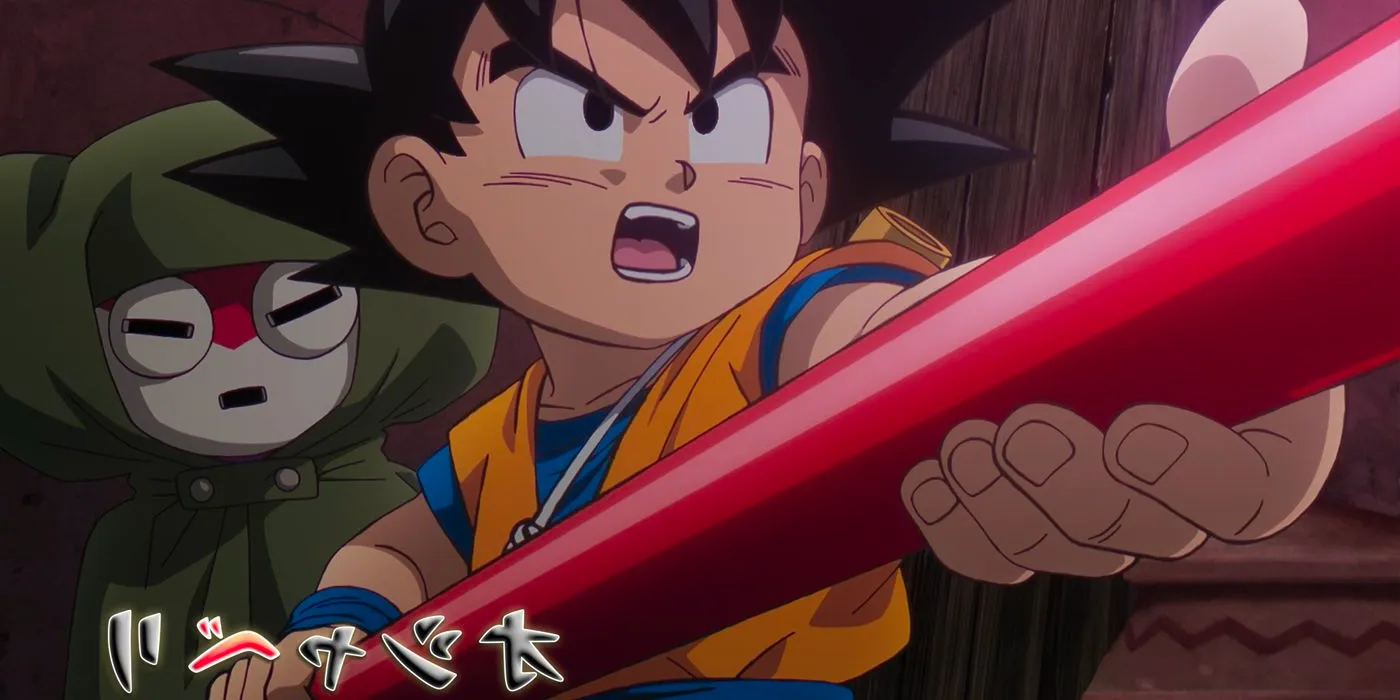 Goku protects the Masked Majin with his Power Pole. Image