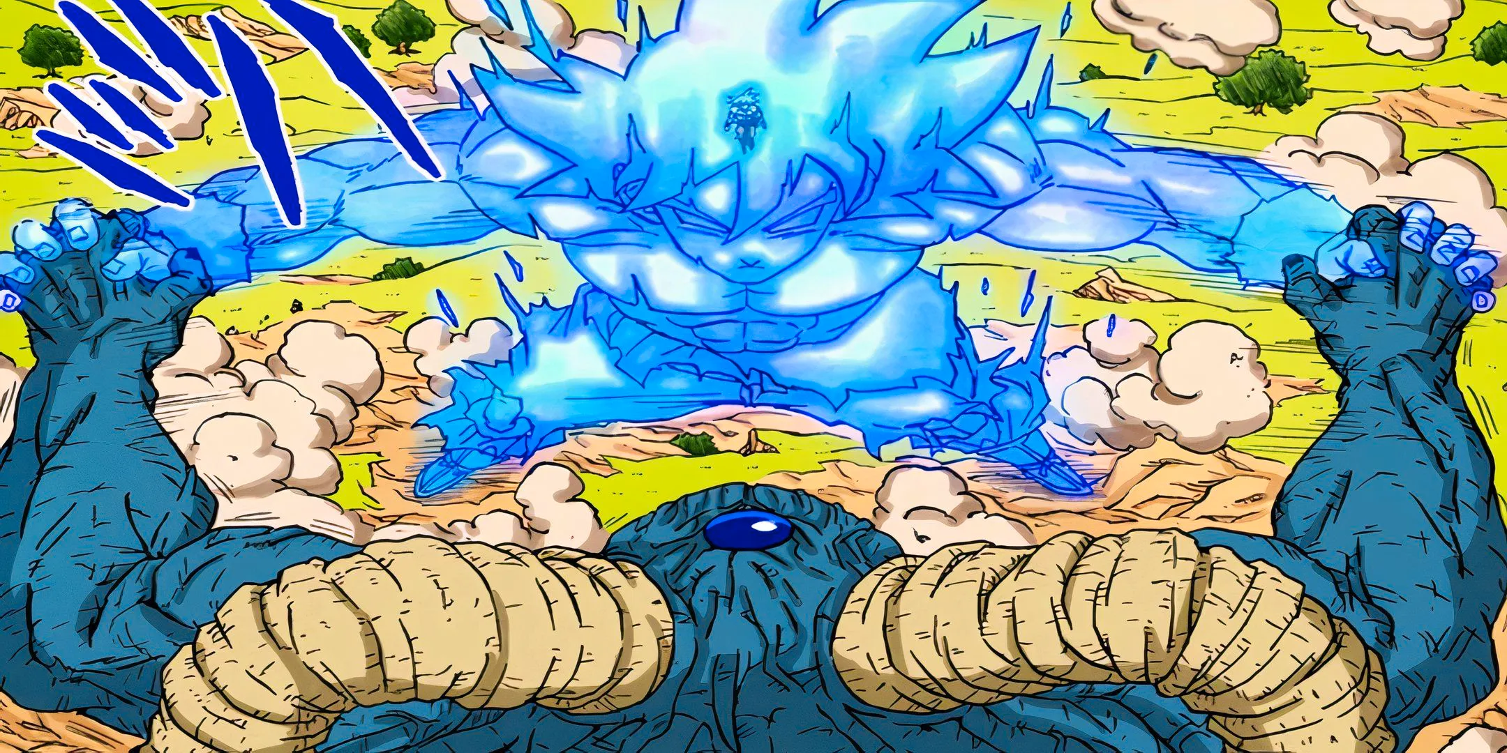 Goku summons his ki avatar against Moro Image