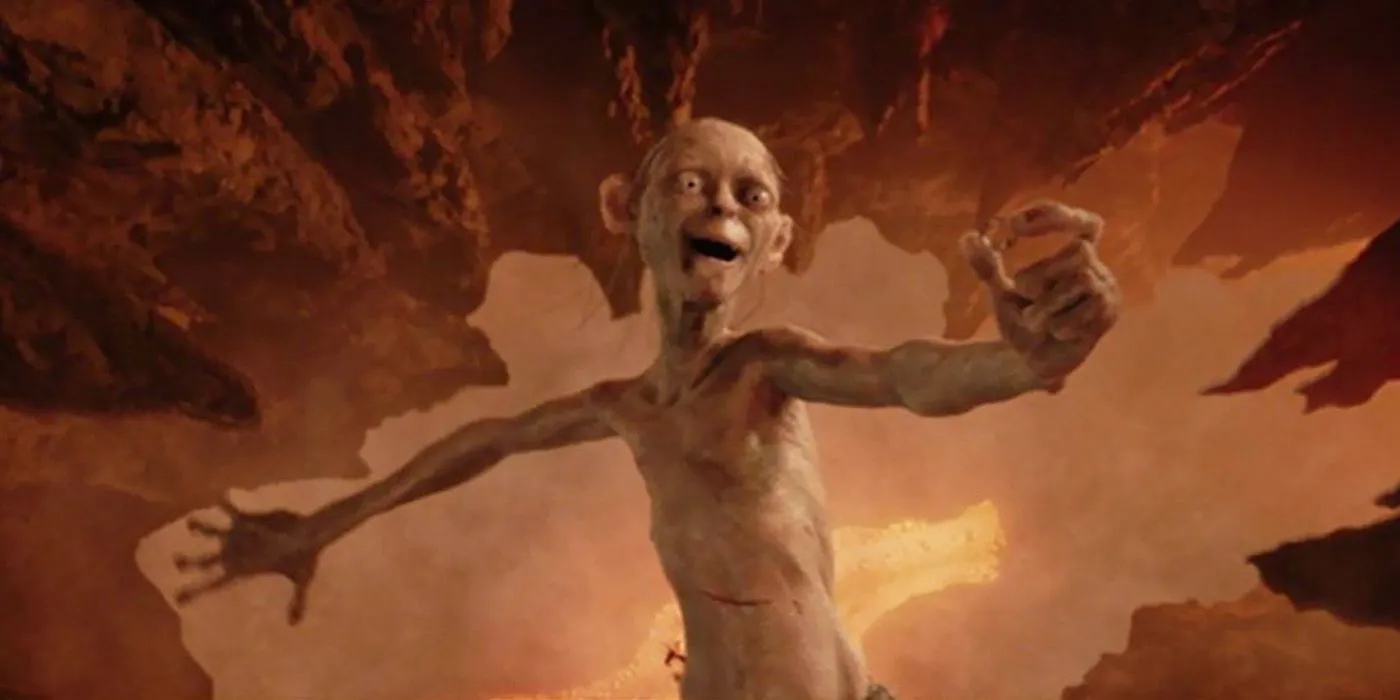 Gollum Falling to Death Lord of the Rings Image