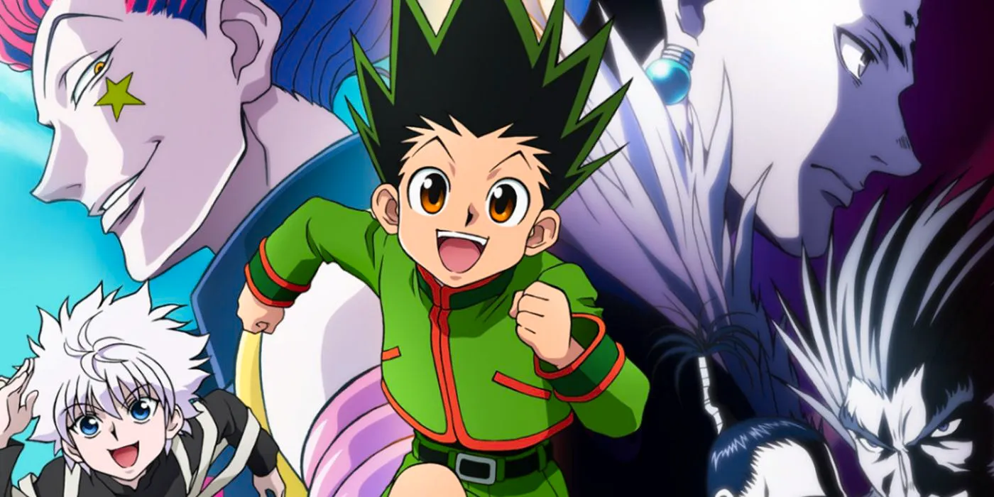 Gon in Hunter x Hunter key art featuring members of the supporting cast behind him. Image