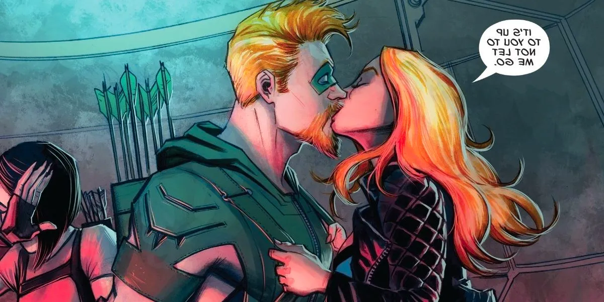 Green Arrow Rebirth Black Canary Kiss Image