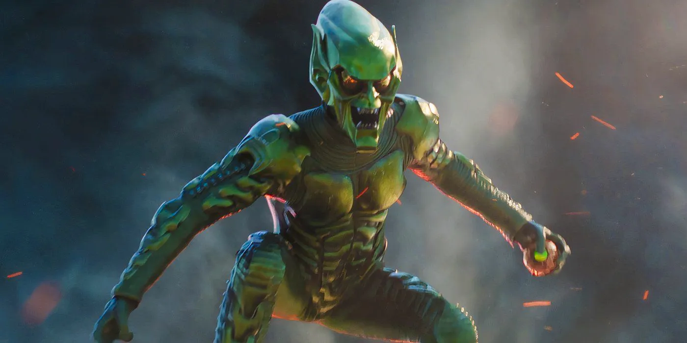 Green Goblin flying in in Spider-Man No Way Home Image