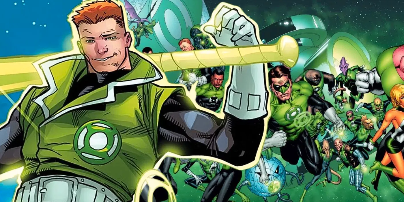 Green Lantern corps behind Guy Gardner Image