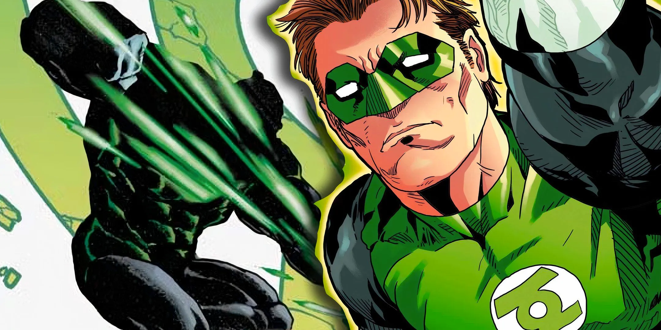 Green Lantern (left) and the silhouette of Kilowog (right.) Image