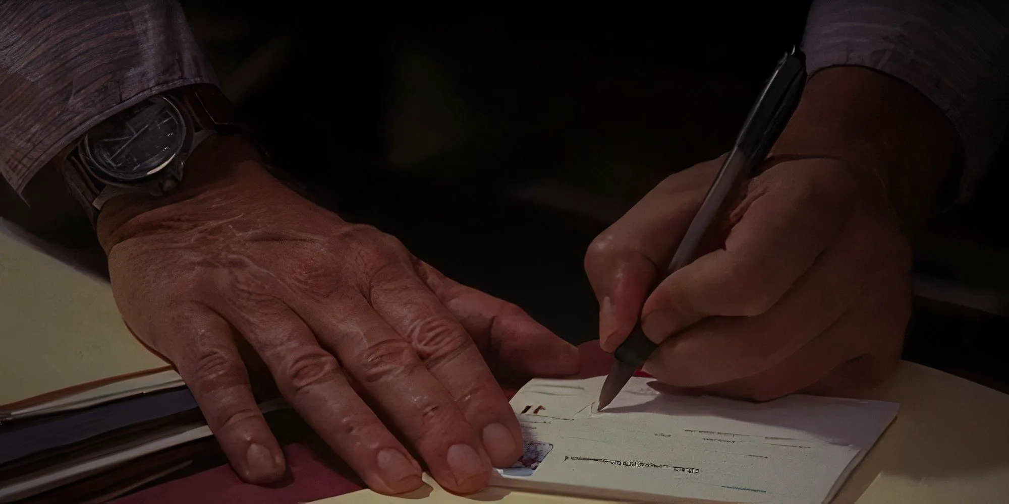 Gregory House writing on James Wilson's prescription pad in the House episode Meaning. Image