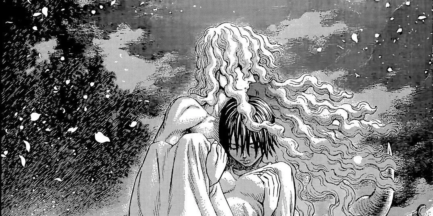 Griffith has the audacity to hold Casca tenderly in Berserk chapter 367. Image