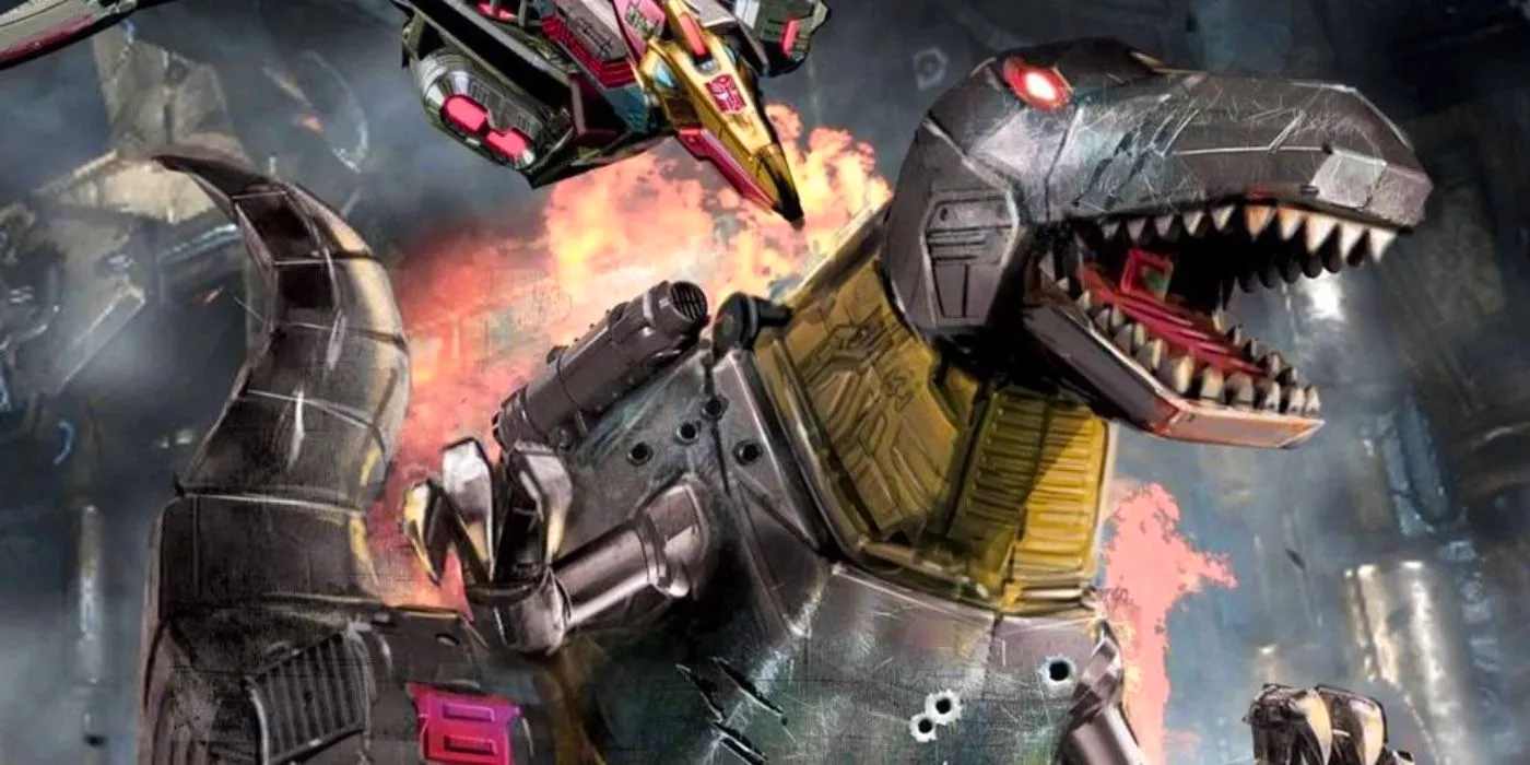 Grimlock from Transformers in battle Image