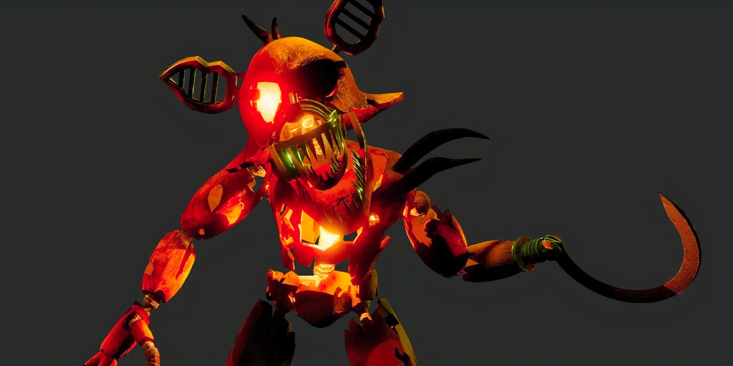 Grimm Foxy from FNAF is in front of a dark grey backdrop Image