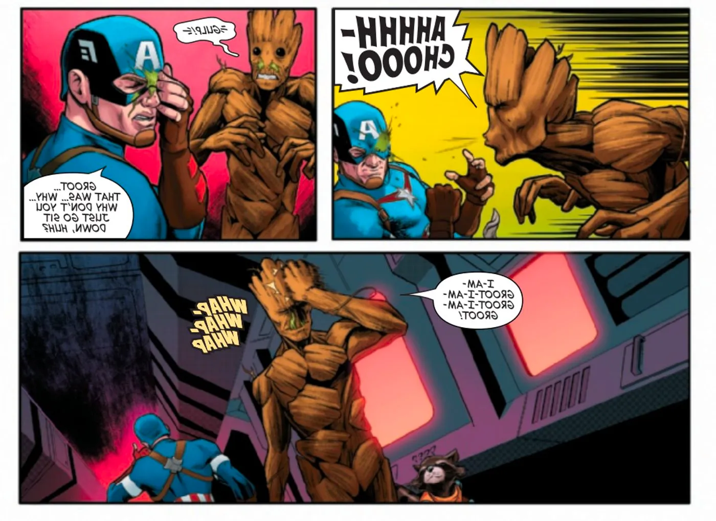 Groot Accidentally Sneezes on Captain America, Straining Their Relationship Further Image