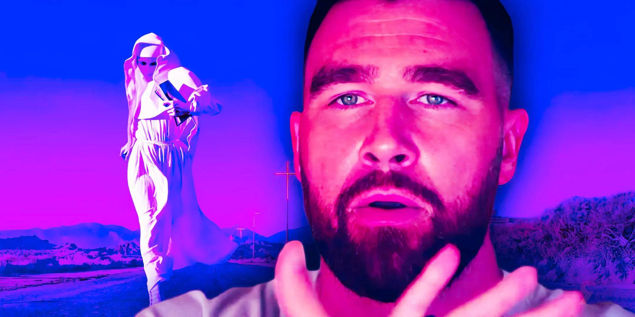 Grotesquerie Travis Kelce and a nun in the first teaser Image