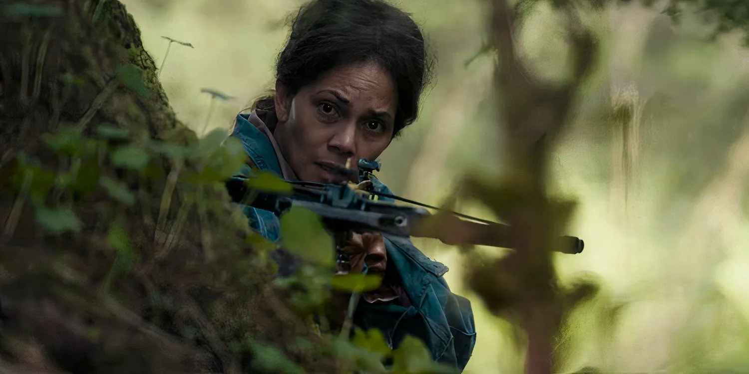 Halle Berry aims her crossbow in Never Let Go Image