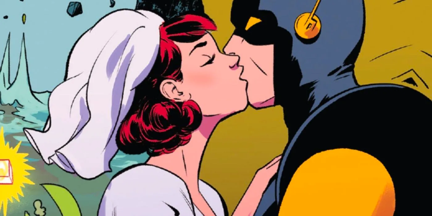 Hank Pym and Janet van Dyne kiss during their wedding Image