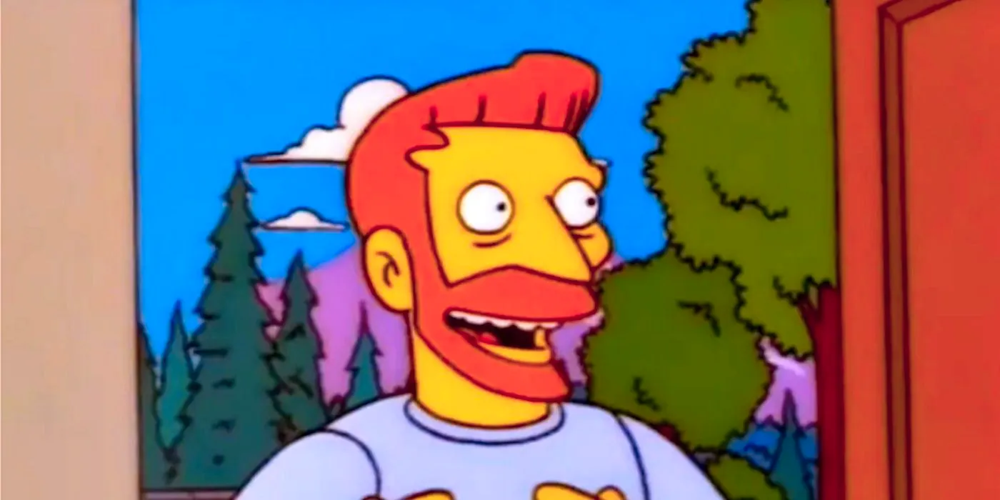 Hank Scorpio beams while standing in a doorway in The Simpsons Image