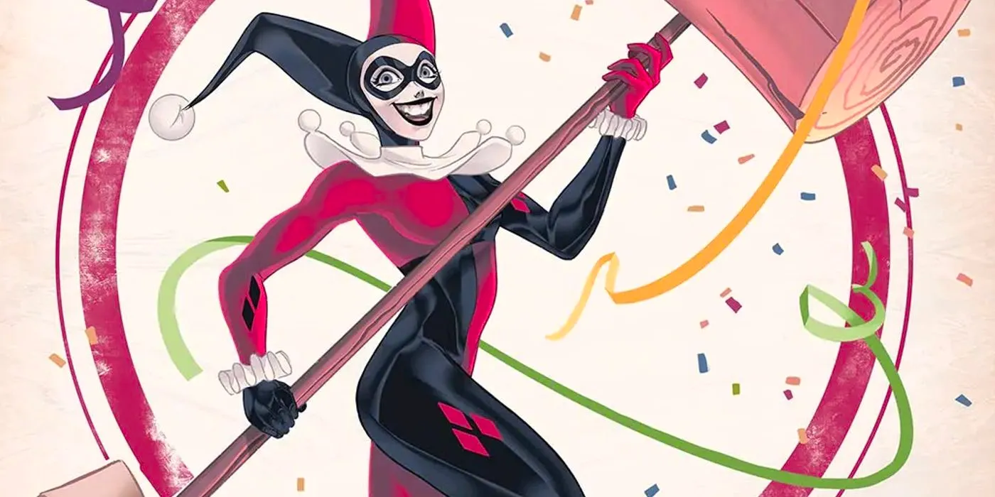 Harley Quinn Back in Costume holding a mallet in DC comics Image