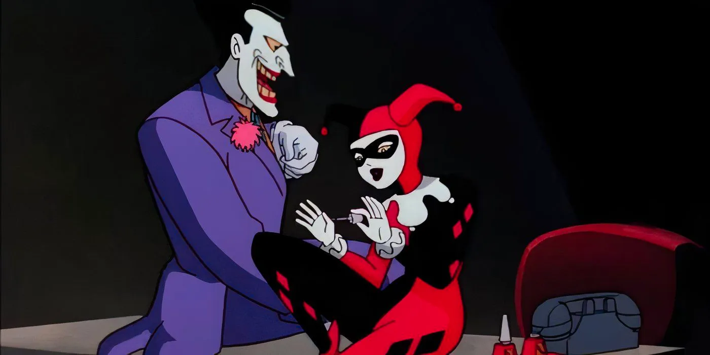 Harley Quinn painting her fingernails while Joker explains his plan to her in Batman The Animated Series Image