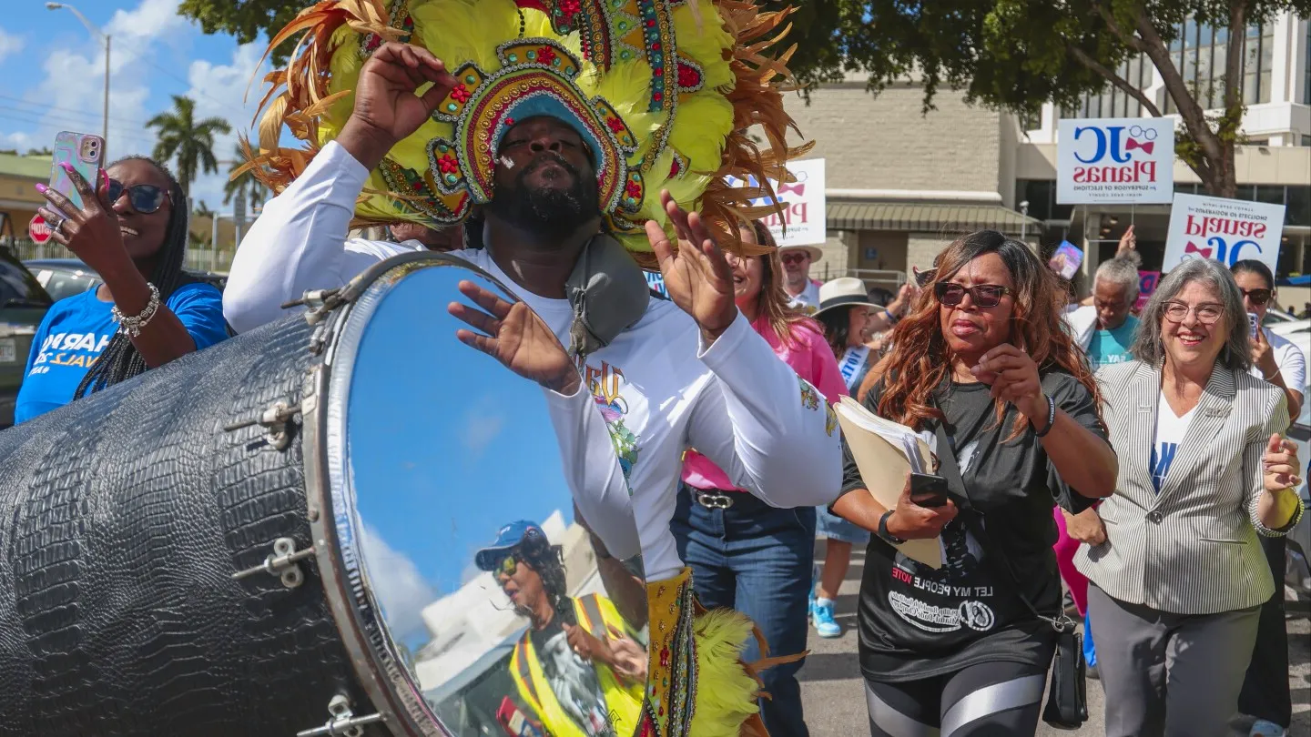 Harris, Obamas and voting rights leaders work to turn out Black voters in run-up to Election Day Image