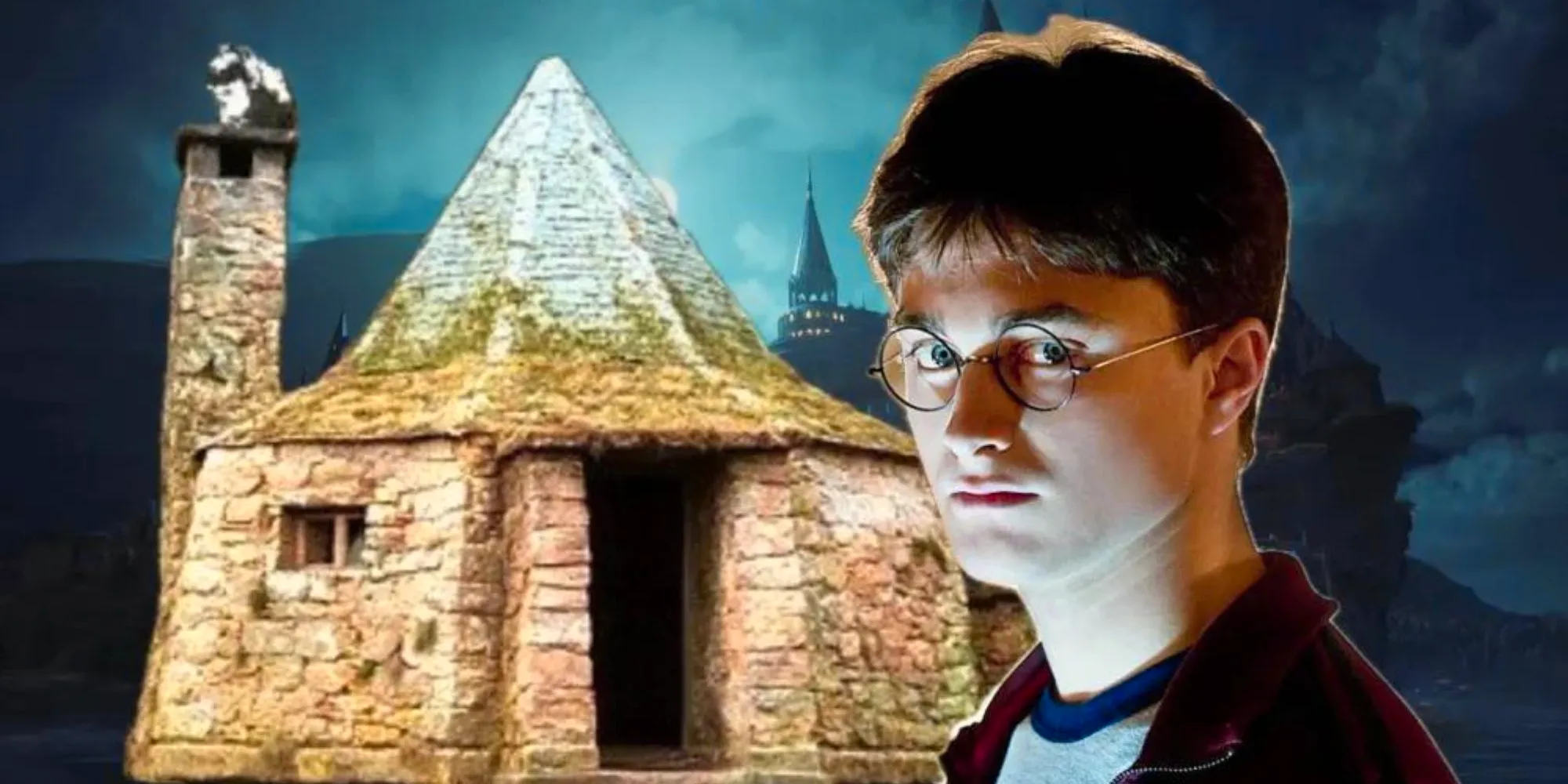 Harry Potter in front of Hagrid's Hut Image