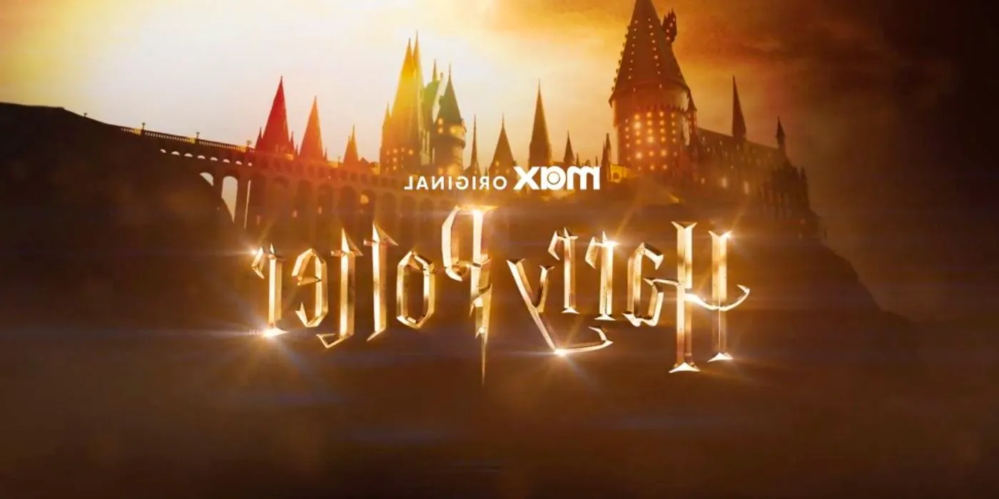 Harry Potter's official HBO Max logo for the remake series featuring the familiar words Harry Potter in the familiar font in front of Hogwarts Castle Image