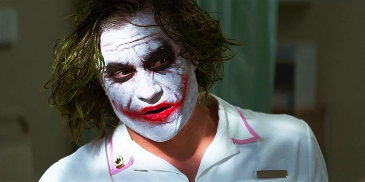 Heath Ledger as the Joker Dressed as a Nurse in The Dark Knight  Image