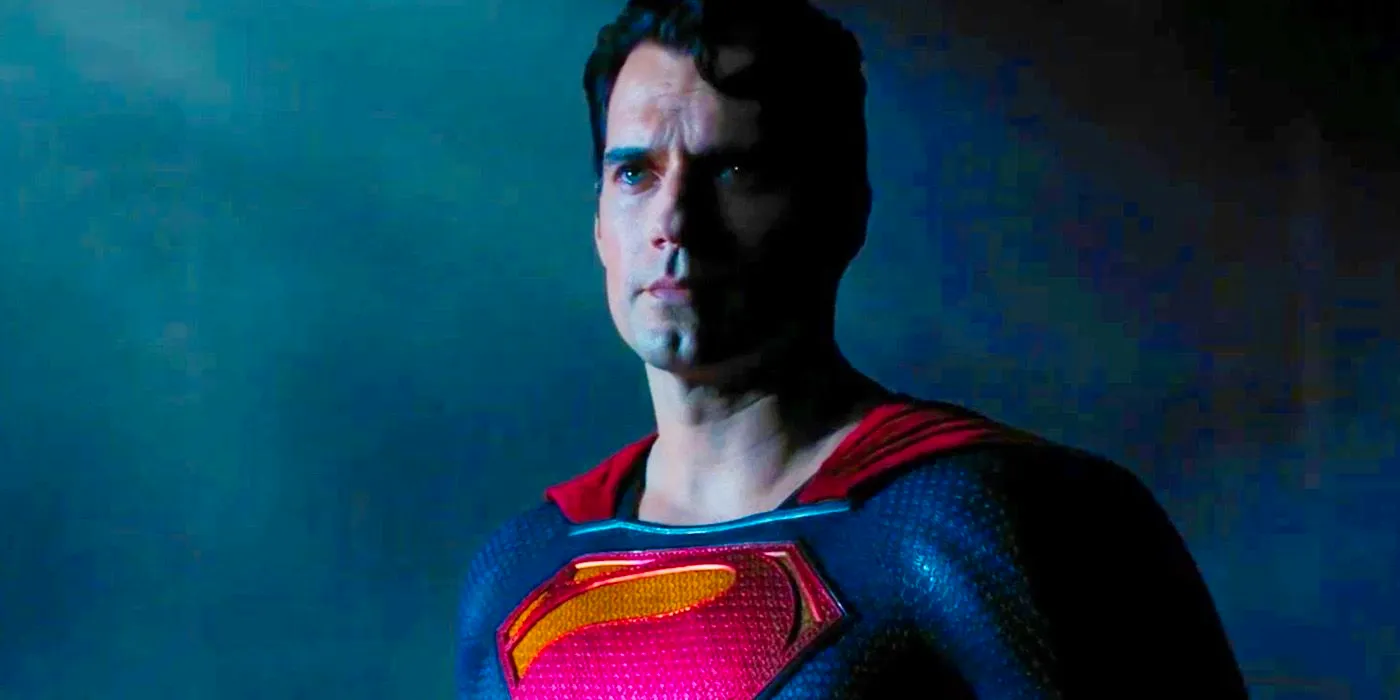 Henry Cavill's Superman emerges from the dark at the end of Black Adam Image