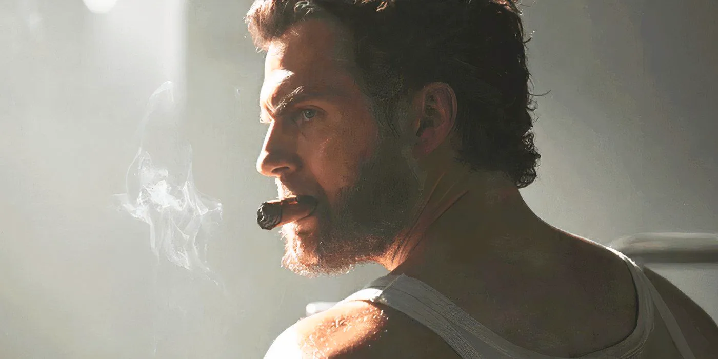 Henry Cavill's Wolverine smoking a cigar in Deadpool & Wolverine Image