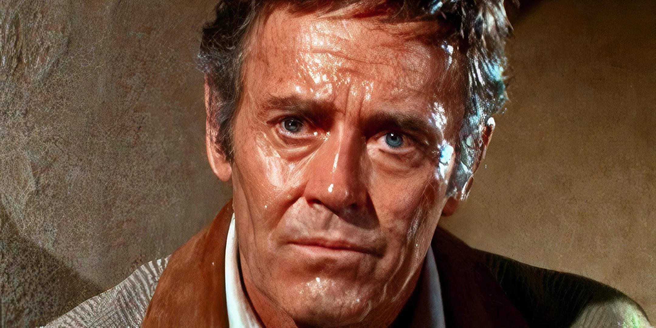 Henry Fonda has a look of concern on his face in Stranger on the Run.  Image