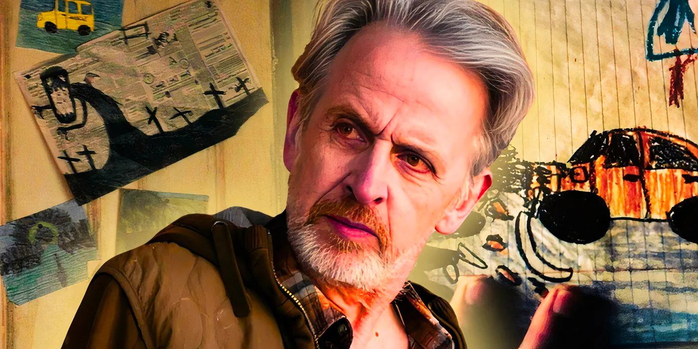 Henry Kavanaugh (Robert Joy), Victor's father, looks serious with Victor's drawings behind him in From season 3 Image