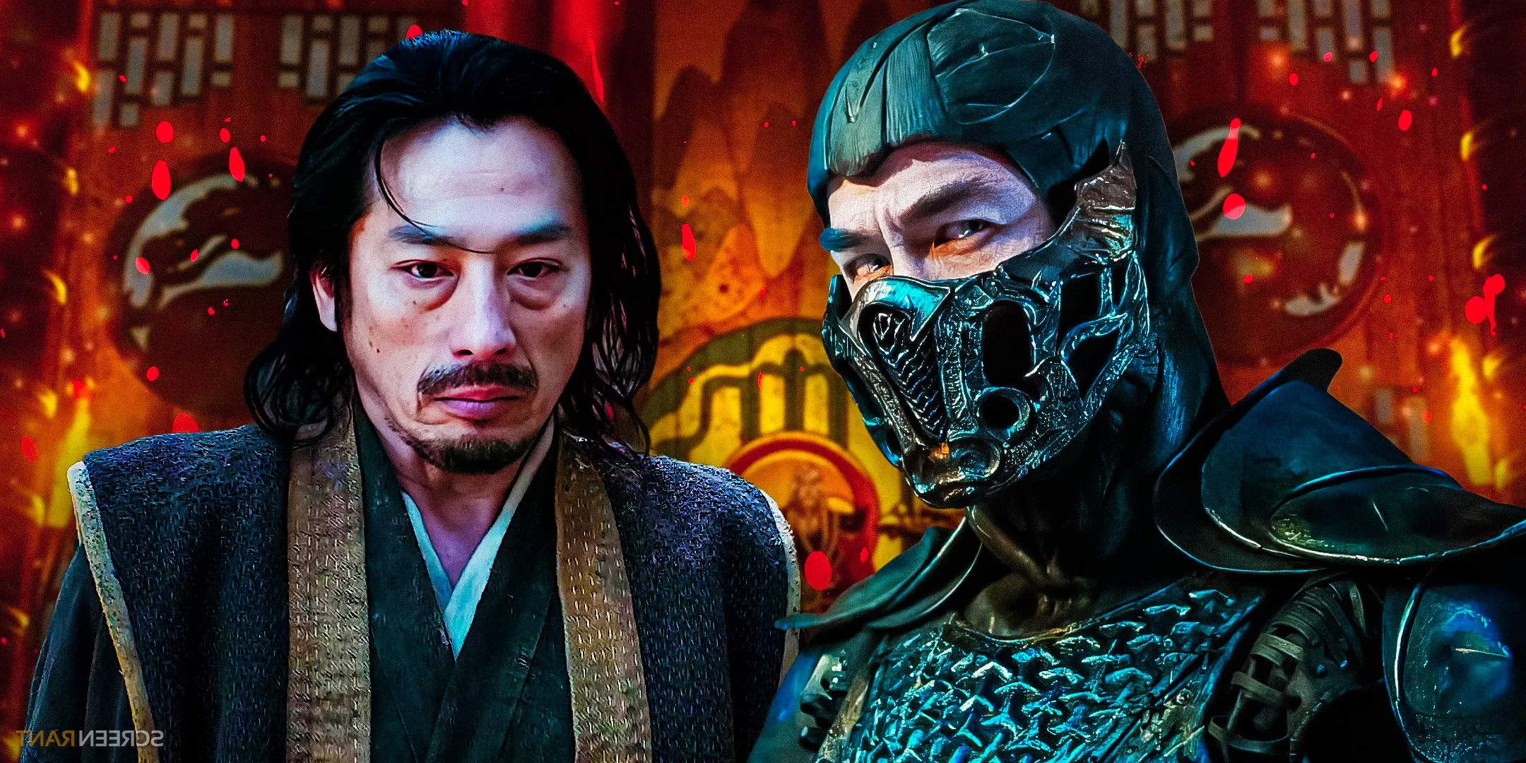 Hiroyuki Sanada as Hanzo Hasashi/Scorpion alongside Sub-Zero from Mortal Kombat 2021 Image