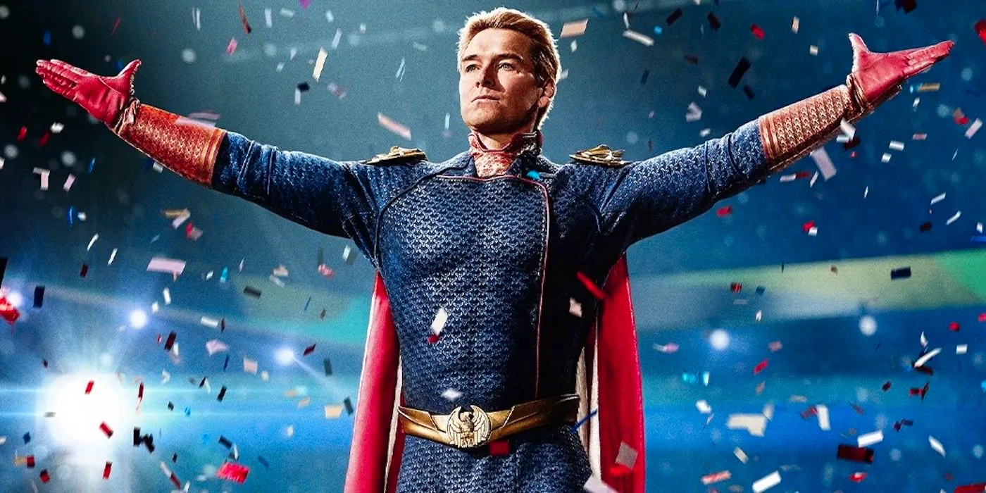 Homelander surrounded by confetti in The Boys Image