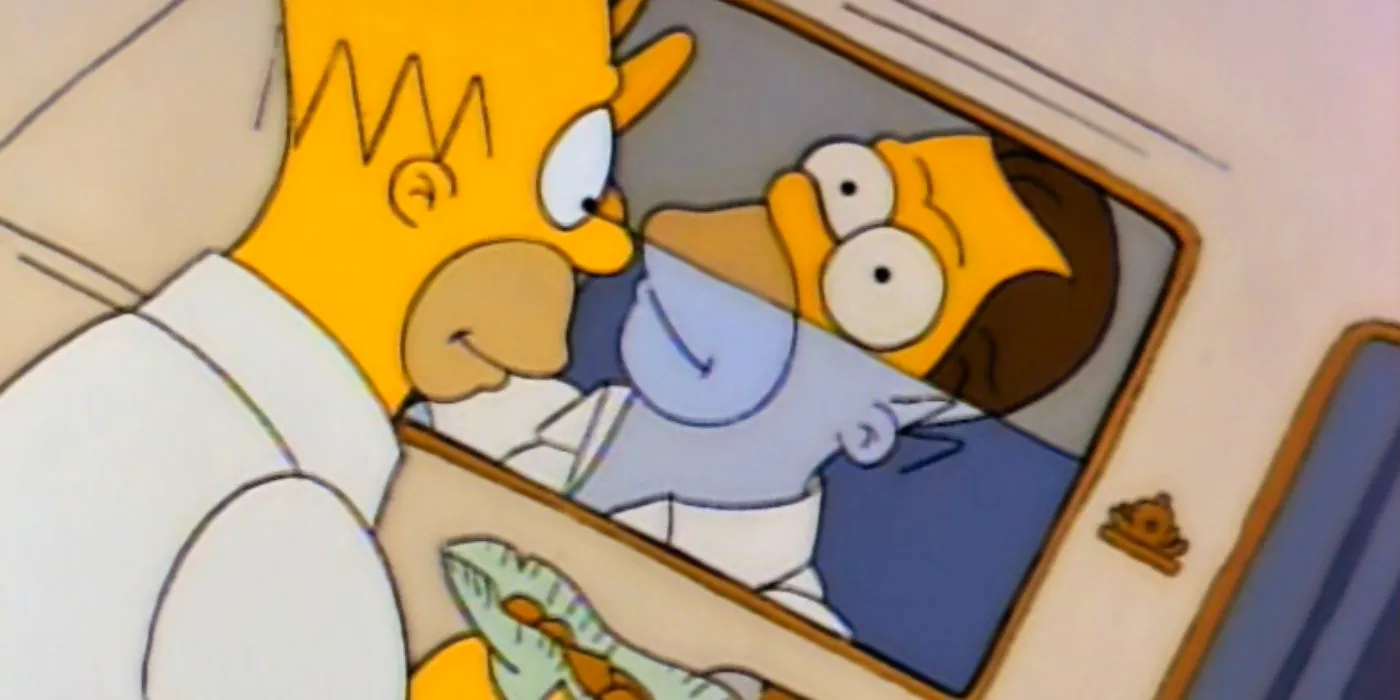 Homer and Herb meeting through a car window for the first time in The Simpsons Image