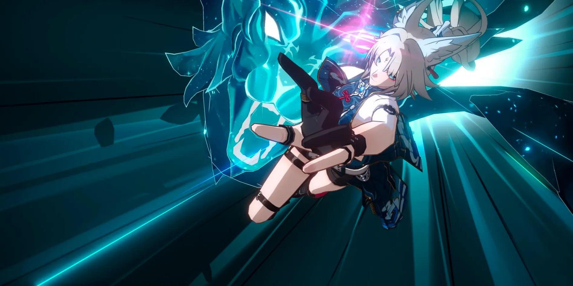 Honkai Star Rail's Shadow of Feixiao charges forward, ready to strike. Image