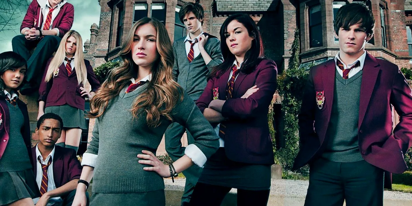 House of Anubis cast at boarding school for a promo image Image