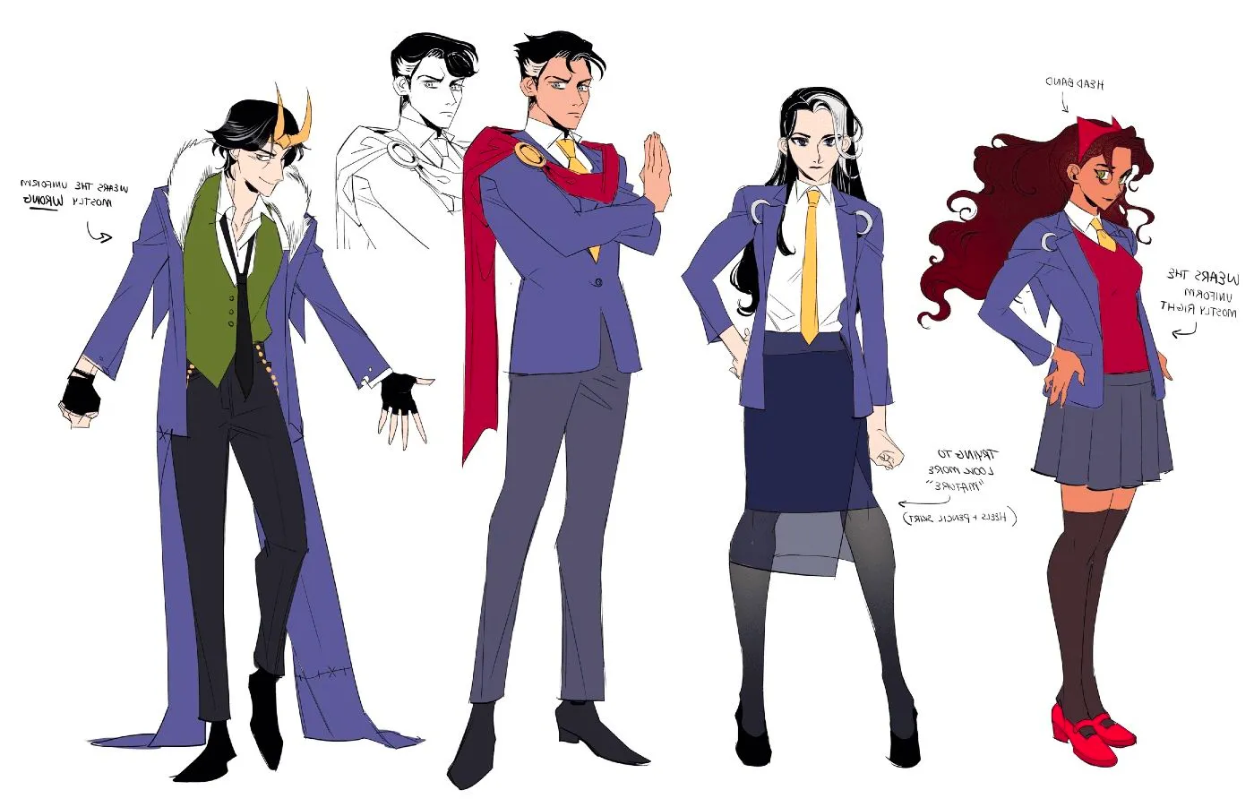 House of Harkness Character Designs for Scarlet Witch, Agatha Harkness, Doctor Strange and Loki Image