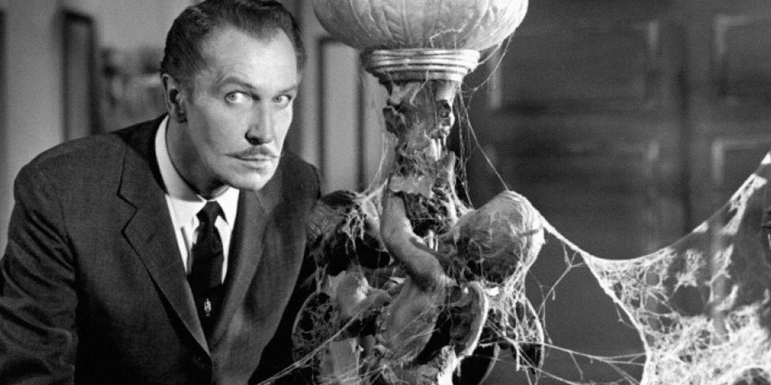 House on Haunted Hill Vincent Price looking menacing in black and white  Image