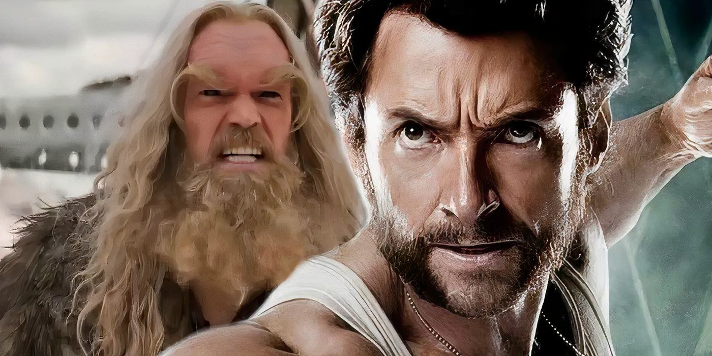 Hugh Jackman's Wolverine and Tyler Mane's Sabretooth from the MCU. Image