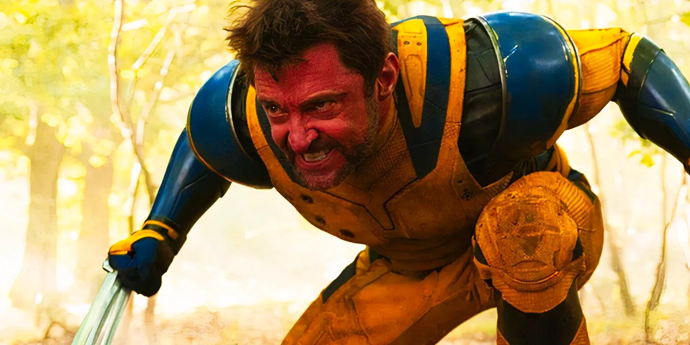 Hugh Jackman's Wolverine fighting in the forest in Deadpool & Wolverine Image